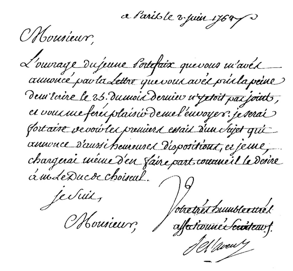 Copie de la lettre de monsieur de l'Averdy Copie de la lettre de monsieur de l'Averdy